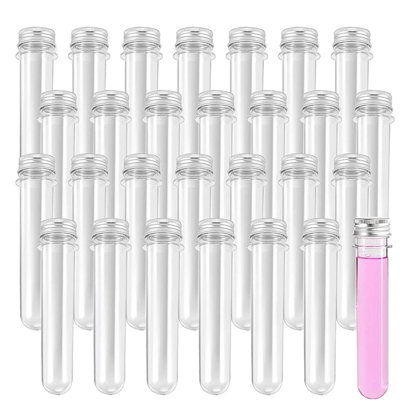 MENGKE 50Pcs Plastic Test Tubes Clear And Transparent Candy Storage Containers With Screw Caps Bath Salt Mask Bottle 40Ml
