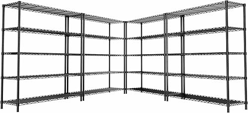 Miniatura 31 de Estantes de Almacenamiento Resistentes, 48" L x 20" A x 72" Al Unidad de Estantería de Garaje Soporta 2000 LBS, Estante de Utilidad de Metal
