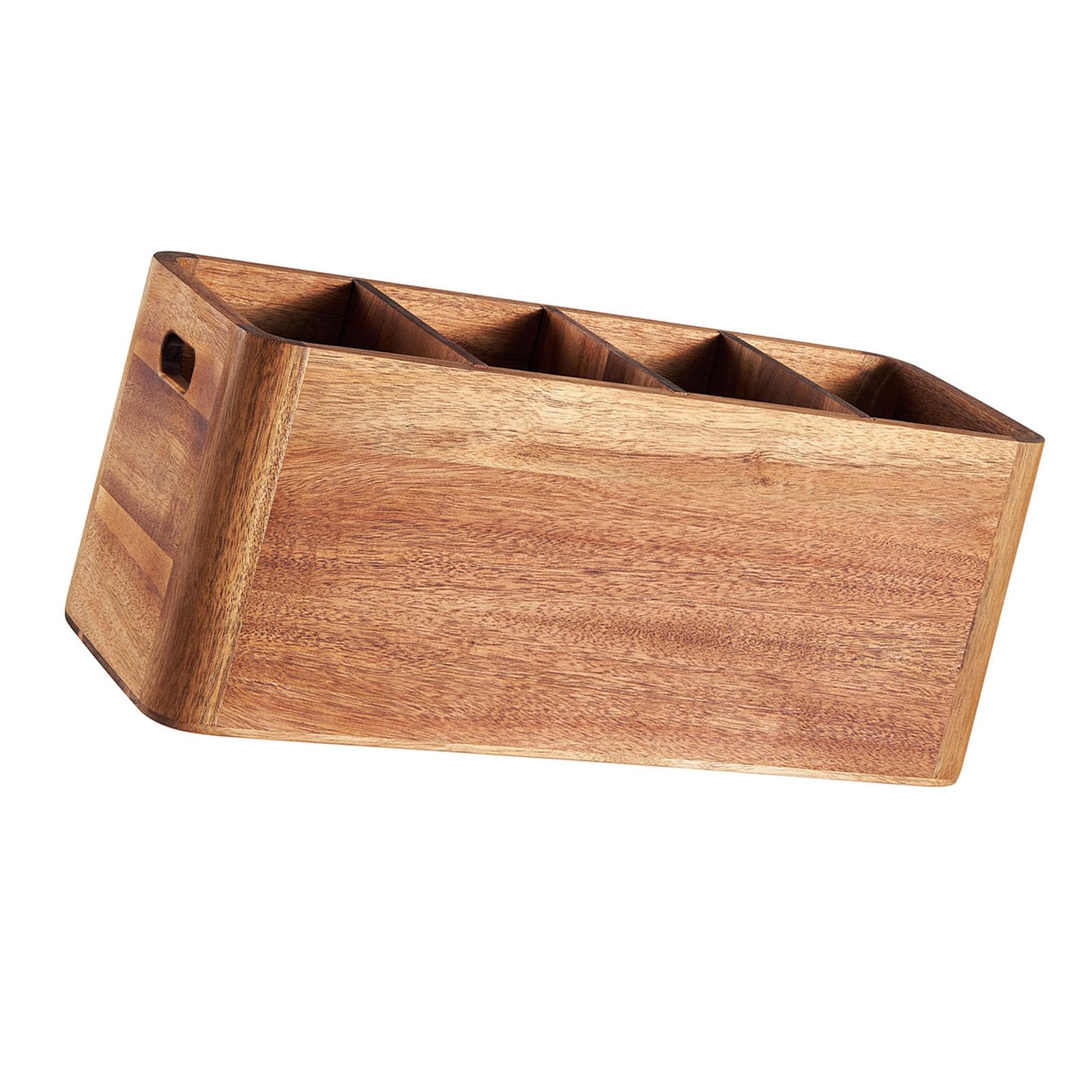 Piceioep Wood Utensil Holder with Removable Compartments for Spoons Adjustable Wood Utensil Holder Large Capacity with Wall Mount Hooks