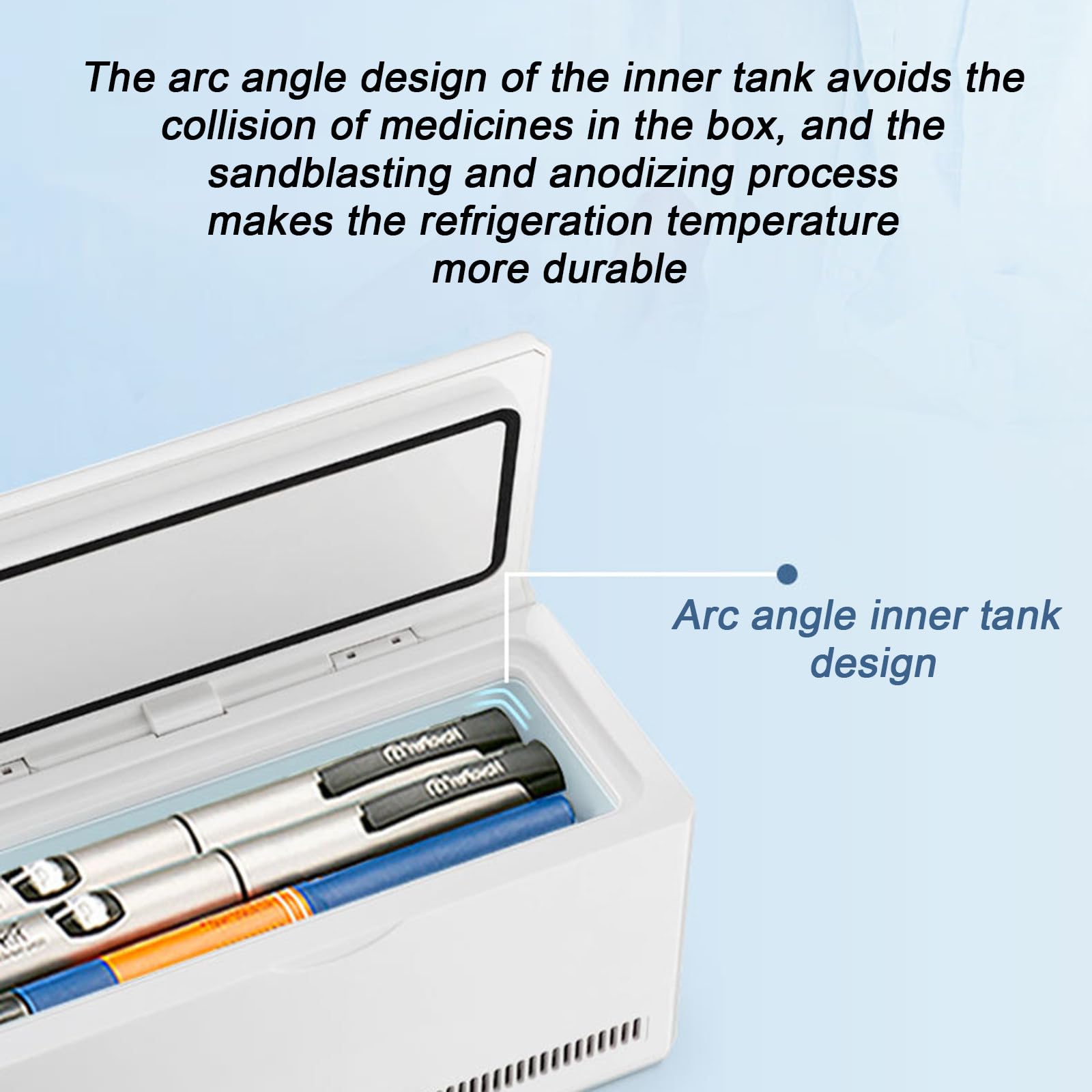 NYANS Refrigerador de Insulina para Automóvil, con Temperatura Constante Inteligente de 2-8℃ y Pantalla LED HD, Tiempo de Trabajo de 6-8 Horas, Enfriador de Medicamentos Portátil,2 Battery