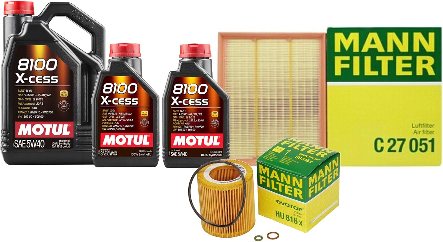 7L 8100 XCESS 5W40 Filter Motor Air Oil Change Kit E92 335i xDrive For 335i xDrive