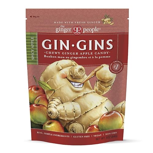 Vista 15 de GIN GINS Original Ginger Chews – Dulces 100% naturales de The Ginger People – Golosinas saludables envueltas individualmente – Hecho con el rizoma