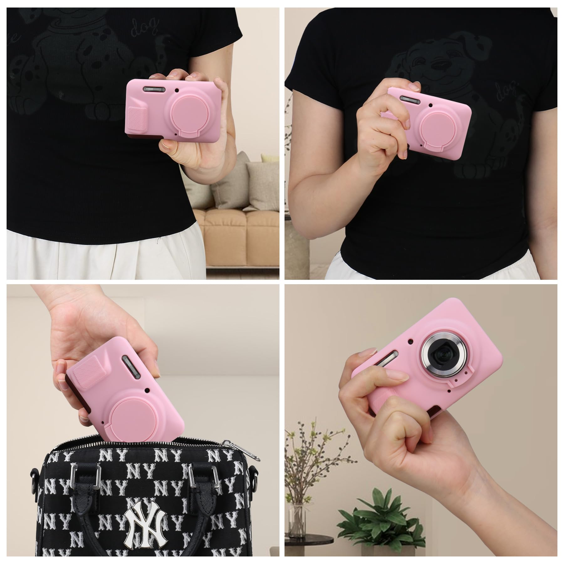 Cassa della fotocamera in silicone per fotocamera digitale Kodak PIXPRO FZ55, custodia protettiva in silicone morbida copertura lente rimovibile, Rosa