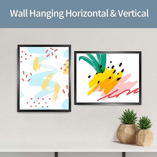 Miniatura 5 de Giverny Marcos de fotos de 11 x 14 pulgadas, marcos de fotos negros para montaje en pared, marco de diseño simple con acabado brillante, perfecto