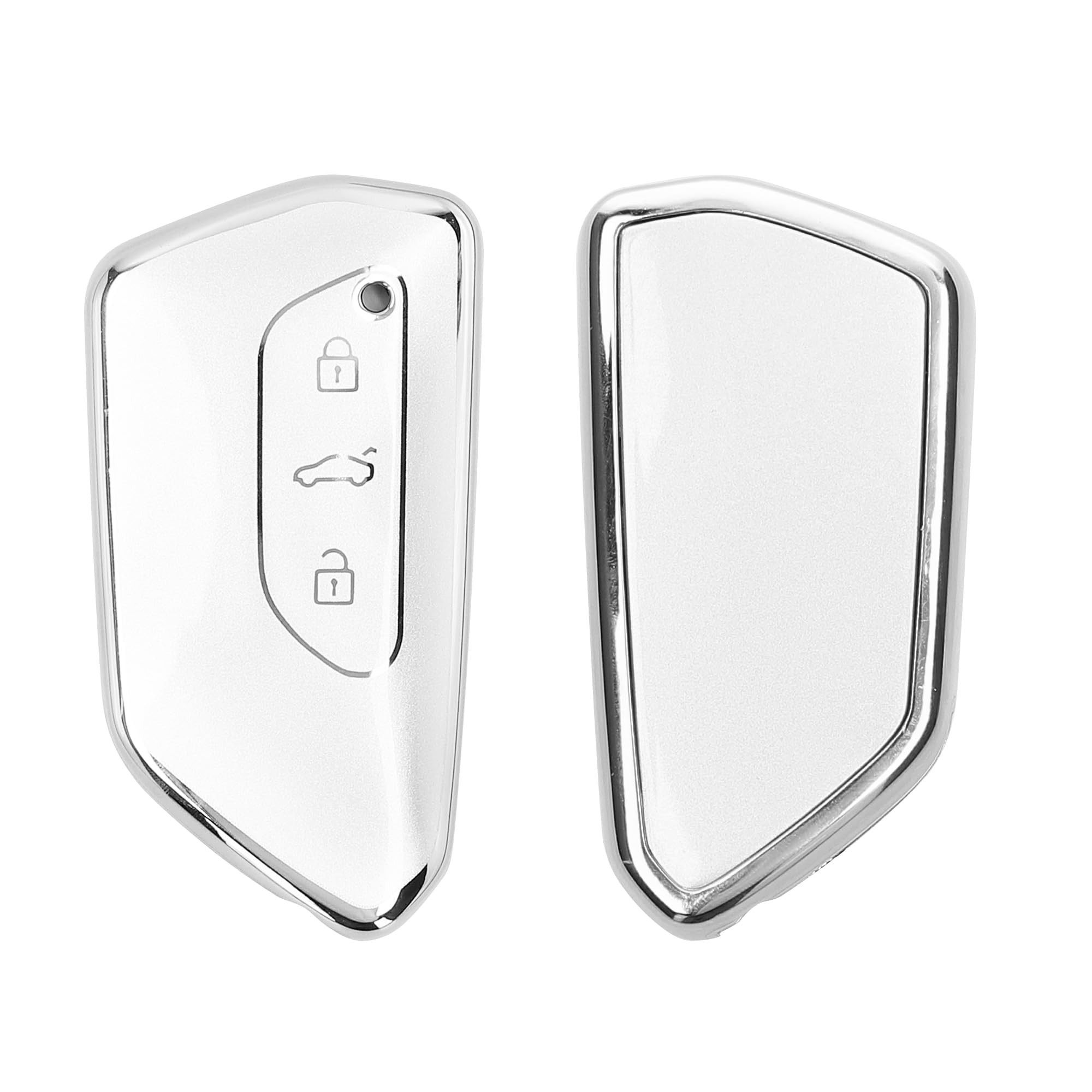 Cover In Silicone Per Chiave Auto VW Golf 8 - Custodia Protettiva Nera/argento, Antigraffio - Foto 5