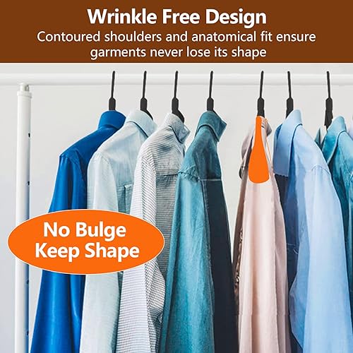 Miniatura 4 de DEDU Perchas de plástico para ropa, paquete de 36 perchas extra gruesas con gancho giratorio de 360 antideslizantes, perchas para suéteres,