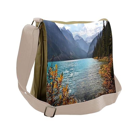 Lunarable Landscape Messenger Bag, National Park in Canada, Unisex Cross-body