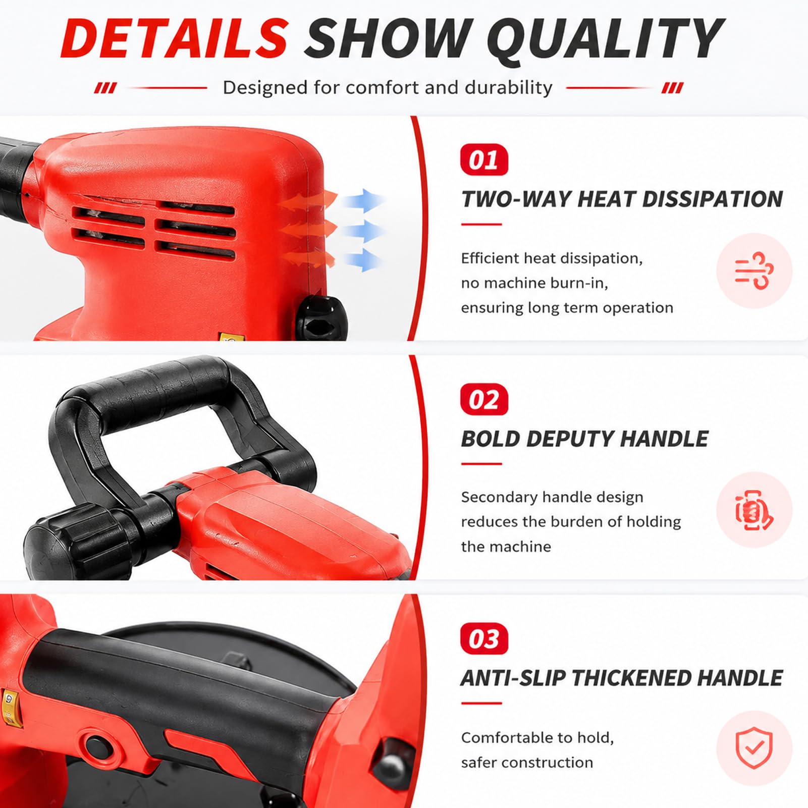Frattazzo Elettrico 1680 W a Batteria, 6 Velocità per Cemento e Malta | Doppia Trazione, Due Batterie al Litio, Motore in Rame Senza Spazzole, Maniglia Rimovibile per Pareti e Soffitti
