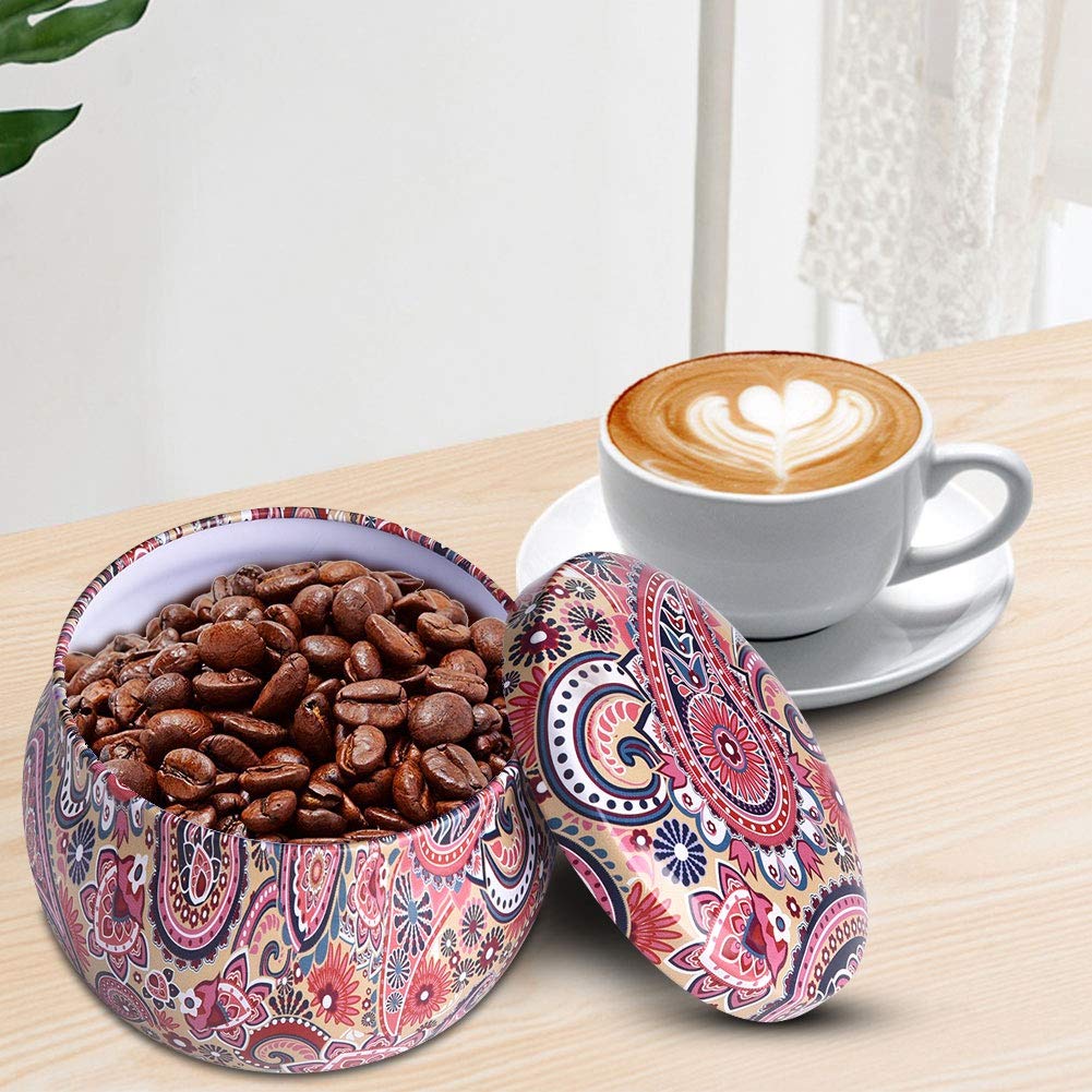 Boîte de rangement en fer blanc, boîte cadeau vintage, disponible pour thé, café, bonbons, bijoux, boîtes colorées pour maison, restaurant, café (violet foncé