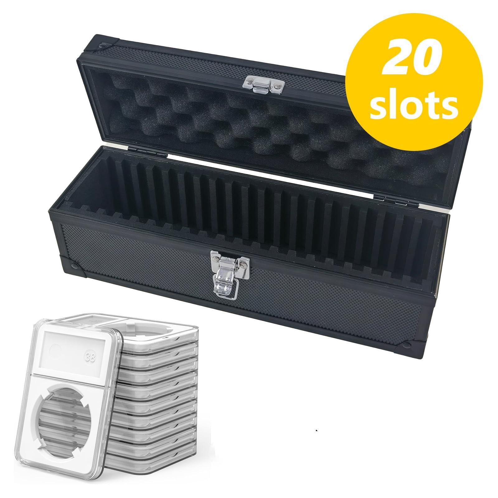 Per NGC Per PCGS Certificato Coin Slab 20 Slot Graded Coin Slab Storage Box Display Stand Trading Coin Holder Organizzatori Caso