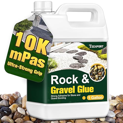 Teexpert 1 Gallon Rock Glue for Landscaping – Strong Pea Gravel Binder & Stone Adhesive for Walkways, Yards, Patios, and Decorative Driveway Edges