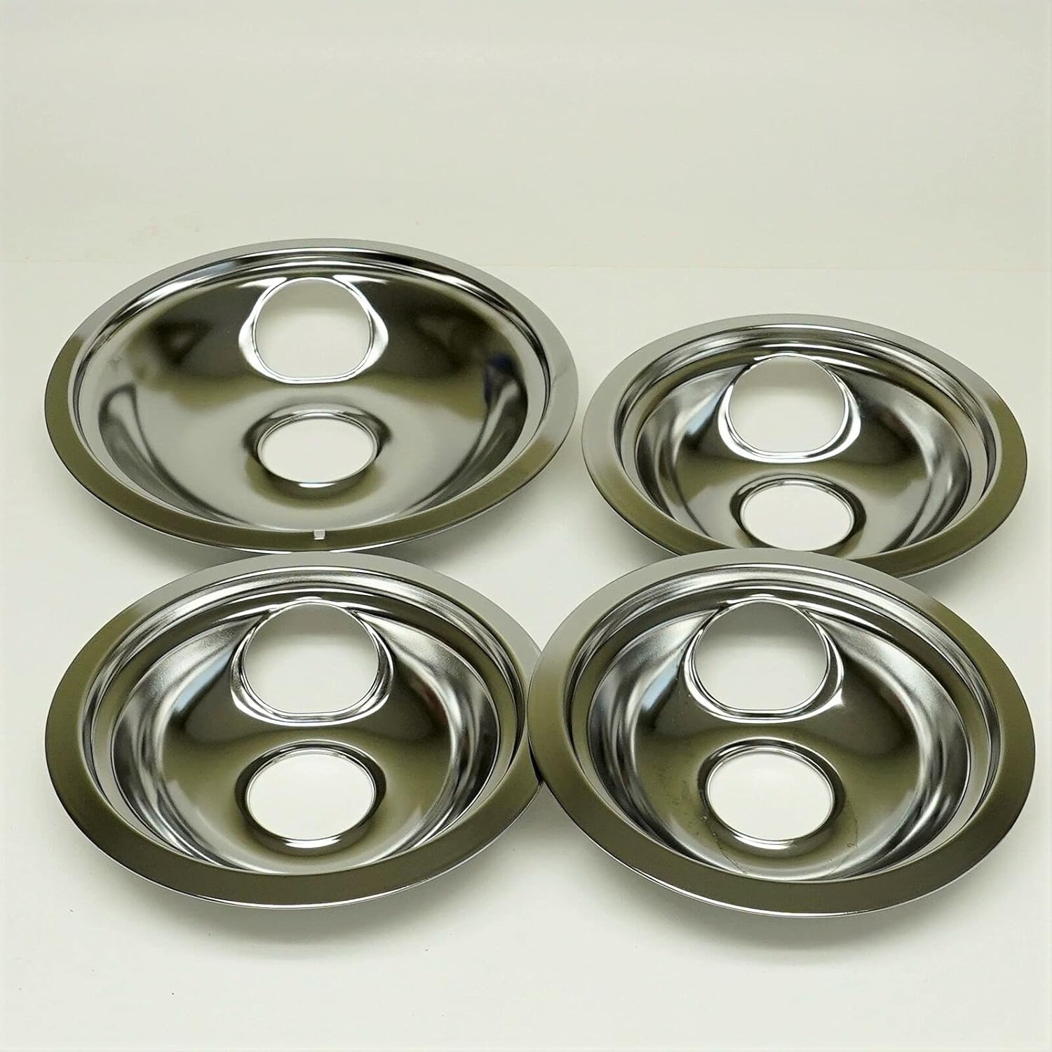 Replacement for fits CP2 Range Stove Chrome Drip Pans Bowls Set 3/6" 1/8"