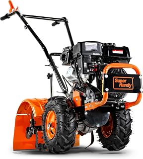 SuperHandy Tiller Cultivator – 7HP 209cc Engine, Adjustable Tilling Width & Depth, Heavy-Duty Steel Tines for Garden Soil Prep, Landscaping & Weed Removal (Rear Tine Tiller)