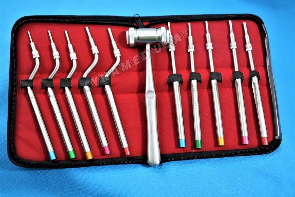New German Sinus Lift Osteotomes Kit Straight Off Set Concave Dental Implant Instrument CE-A+ Quality