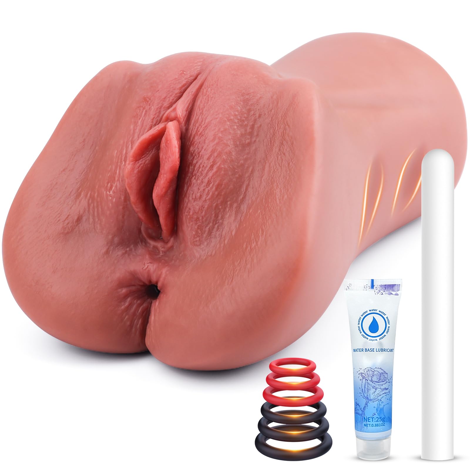742G 2EN1 3D Vagina Anal Masturbador Realista, Juguetes Sexuales para Hombres y Pareja, Real Sex