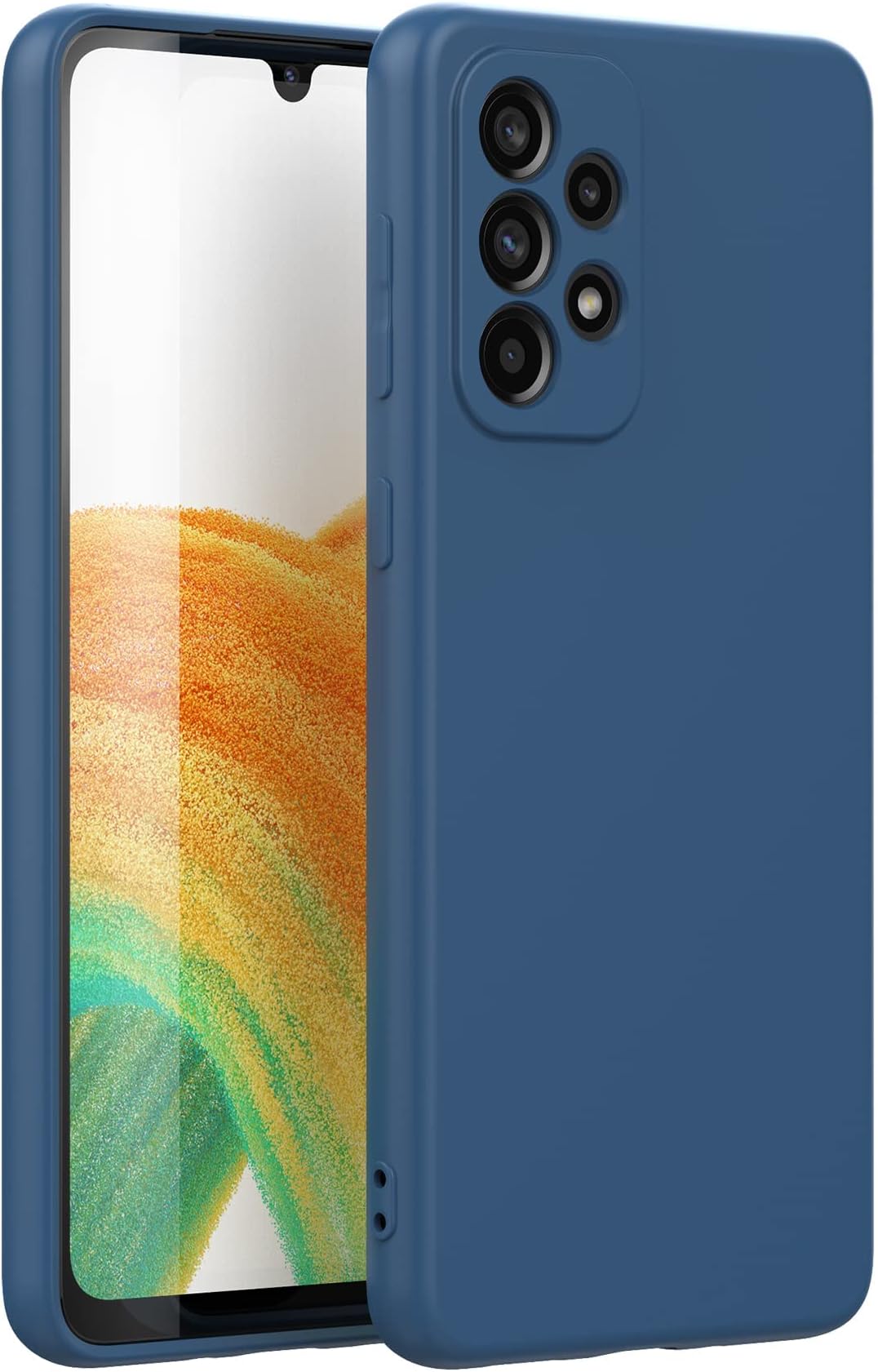 Muzz For Samsung Galaxy A53 5G Silicone Case Soft Flexible Silicone TPU Shockproof Rubber Back Cover Compatible for Samsung Galaxy A53 5G (Blue)