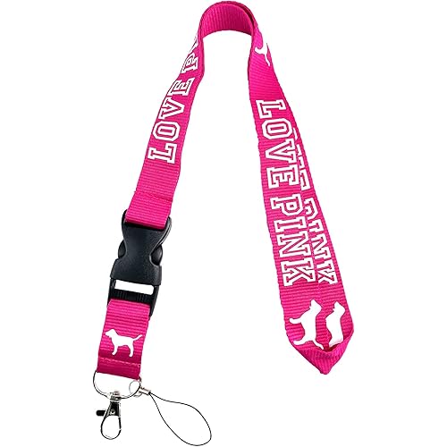 Lanyard for Keys Neck Strap Keychain ID Holder Keyring for Women Phones Bags Keys Cell Phones Bags Accessories-Detachable Lanyard with Quick Release Buckle (Rose red)