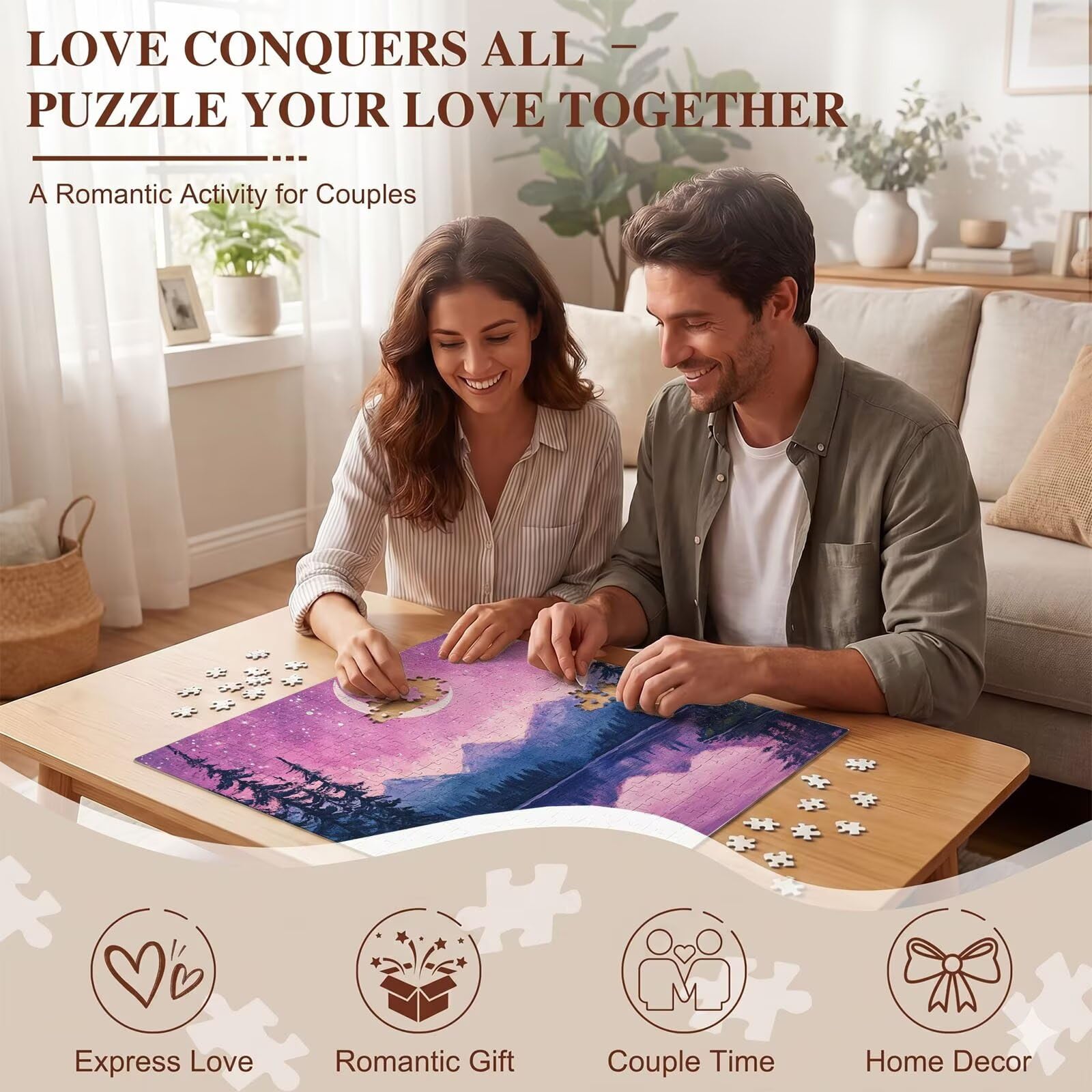 Bandes dessinées Paysage Puzzle 1000 Pièces pour Adultes, Format 75 x 50 cm, Challenge Casse-Tête de Famille, Loisirs Créatifs et Relaxation, Pièces Robustes avec Lettres au Dos, Décor Murale f0-671