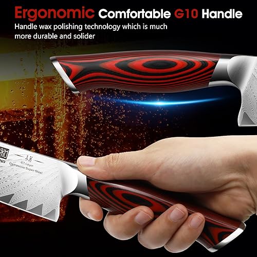 Miniatura 4 de HOSHANHO 8 Inch Damascus Chef Knife, Professional Japanese Damascus Super Steel Kitchen Knife, Ultra Sharp Cooking Knife with Ergonomic G10 Handle
