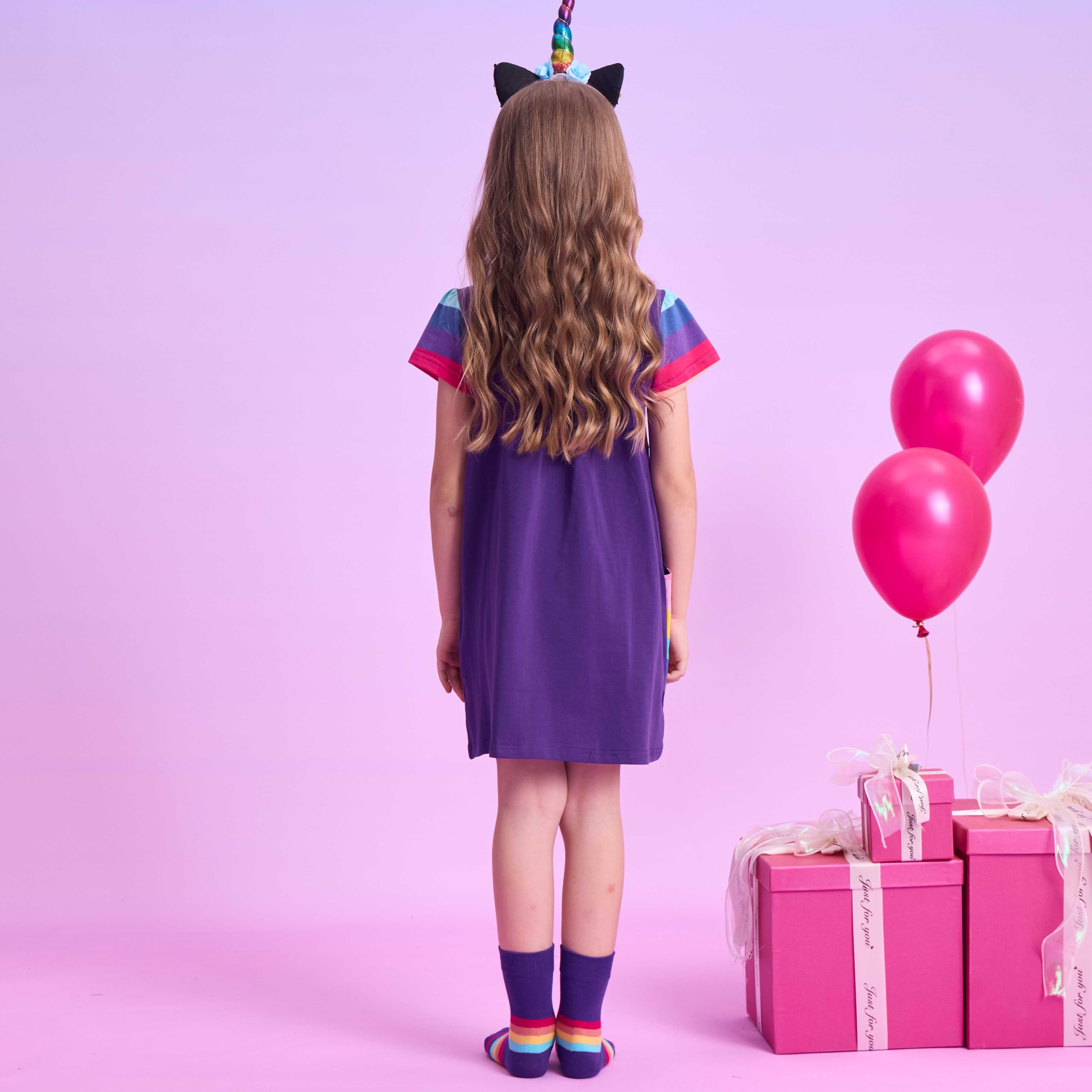 VIKITA Vestido para Niñas Manga Larga Algodón Princesa Casuales Bebe Niñas 2-8 años — view 6