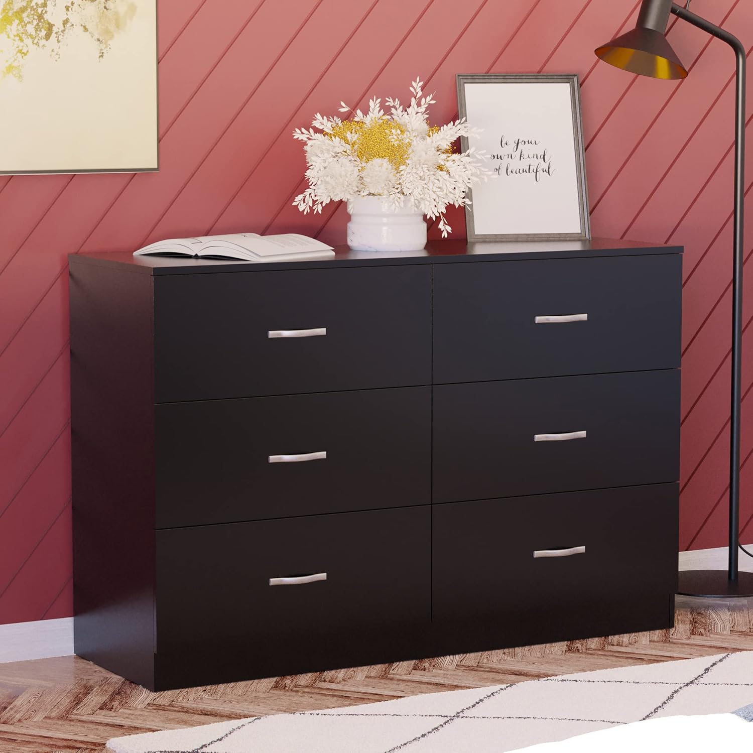 Vida Designs 6 Drawer Wide Chest of Drawers Bedroom Storage Unit ...