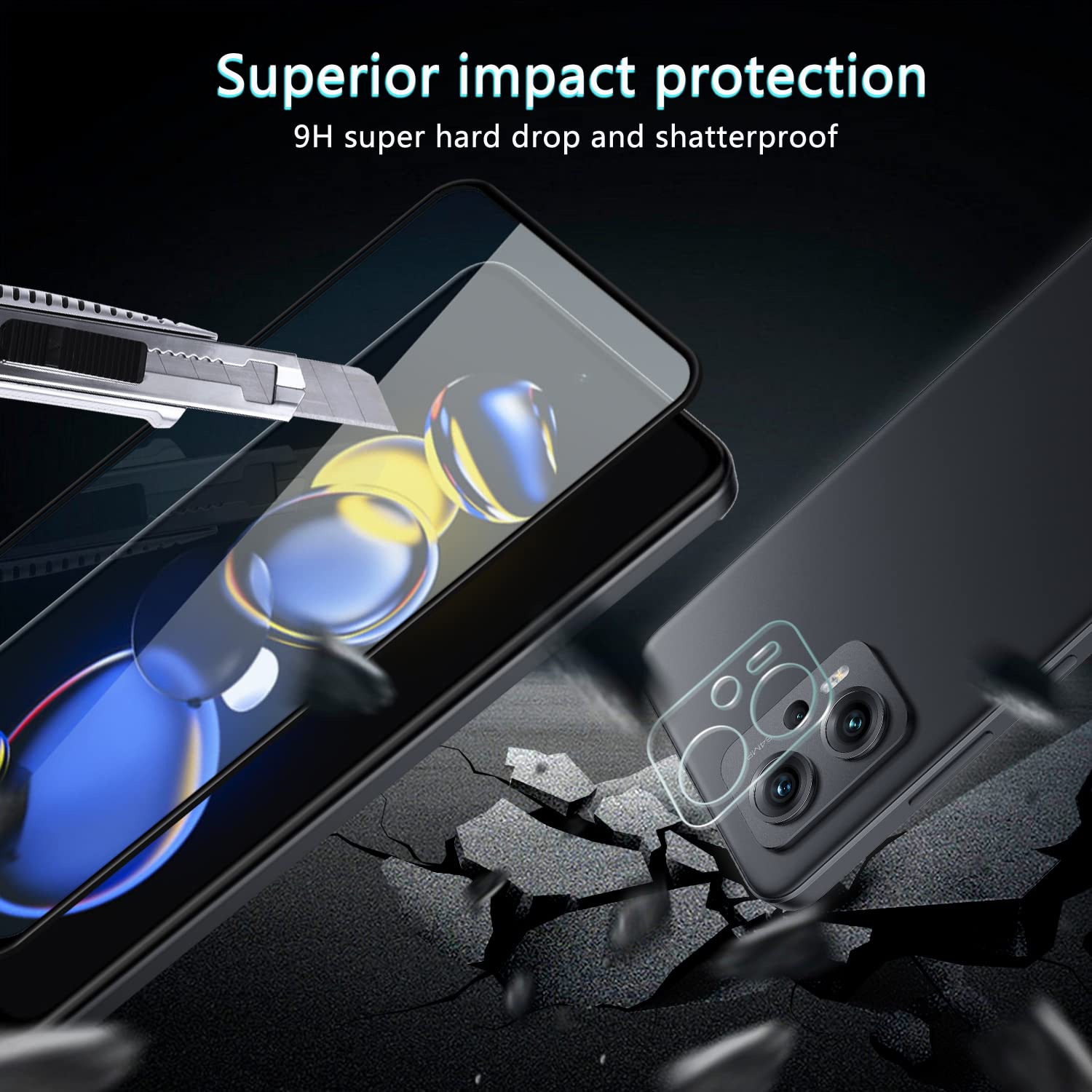 Pellicola Protettiva Per Xiaomi Redmi Note 11T Pro 4G/5G, Vetro Temperato 9H + 2 Pellicole Fotocamera, Copertura Totale 3D, Anti Impronte