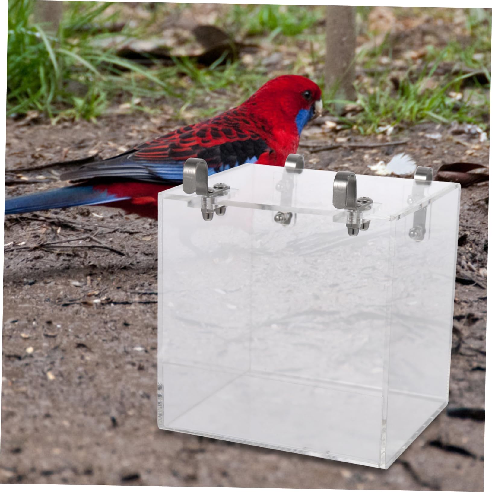 Vogelbadewanne Acryl Badebox für Käfige Dekorativer Vogelduschbehälter