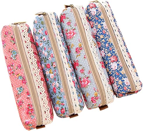 Amazon Wjyedaw 筆箱 花柄 ペンケース 可愛い颜色 女の子用 小物入れ 高校生ペンケース 少女style ４種類颜色全部 最高のプレゼント 便利 大容量 収納ケース セット4 ペンケース 文房具 オフィス用品
