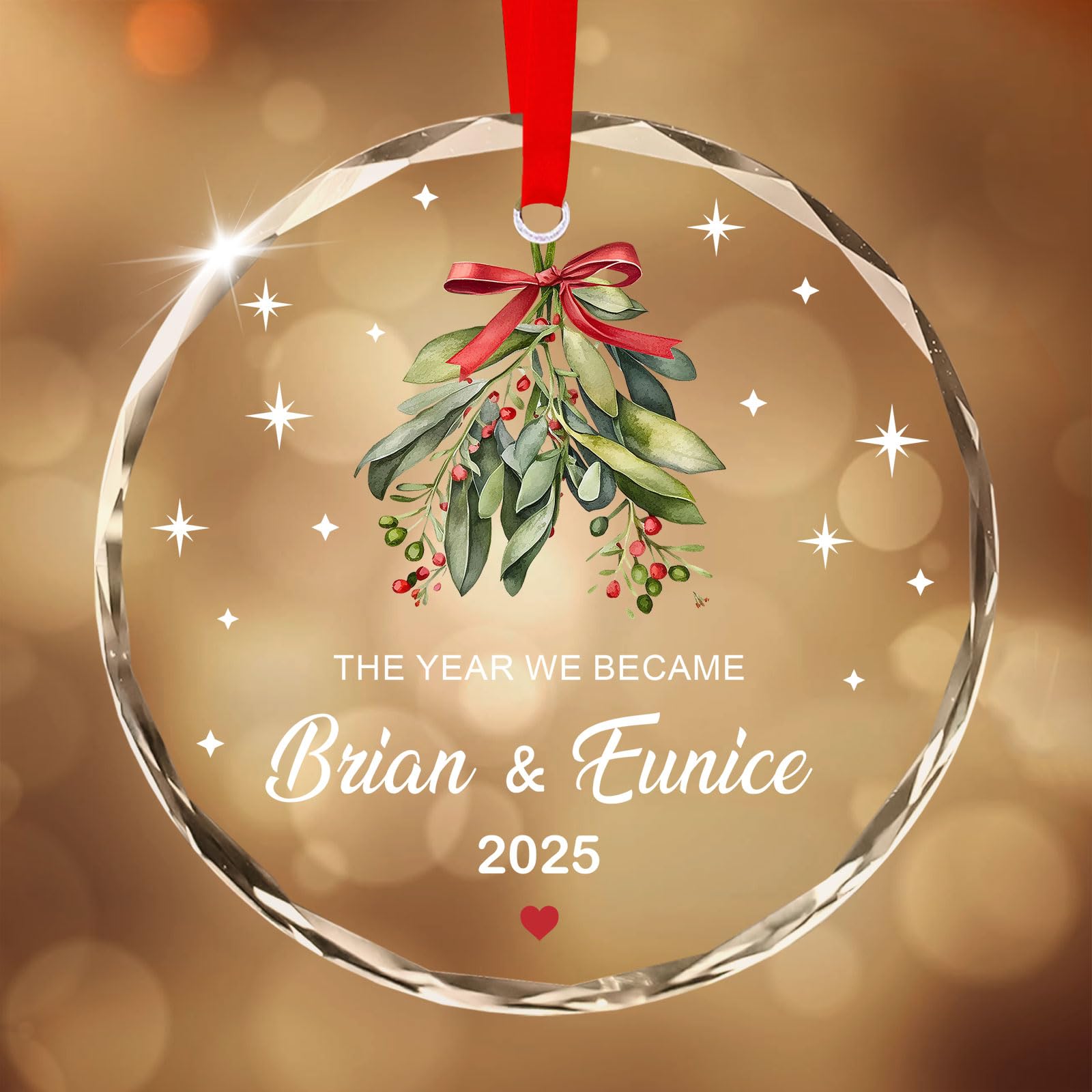 Personalised Christmas Bauble Family Christmas Tree Crystal Decorations Custom Memorial Xmas Gifts for Mom Dad Family Kids Friends — image 1
