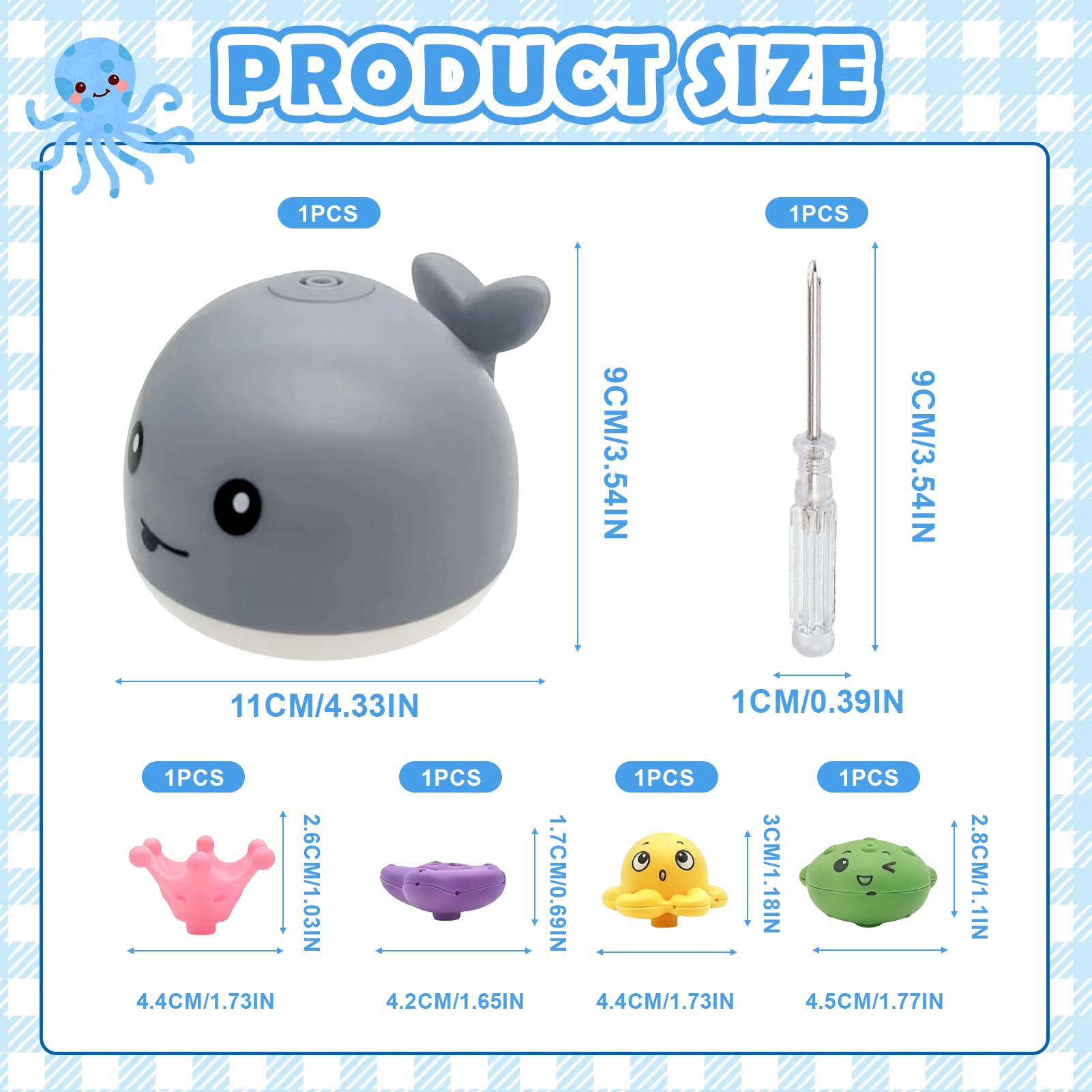 Juguete Baño para Bebés, Ballena LED Juguetes Baño Bebe, Juguetes de baño Iluminados, Juguetes Bañera Bebe, Juguetes de Ducha, para Bañera, Ducha o Fiesta en la Piscina — view 2