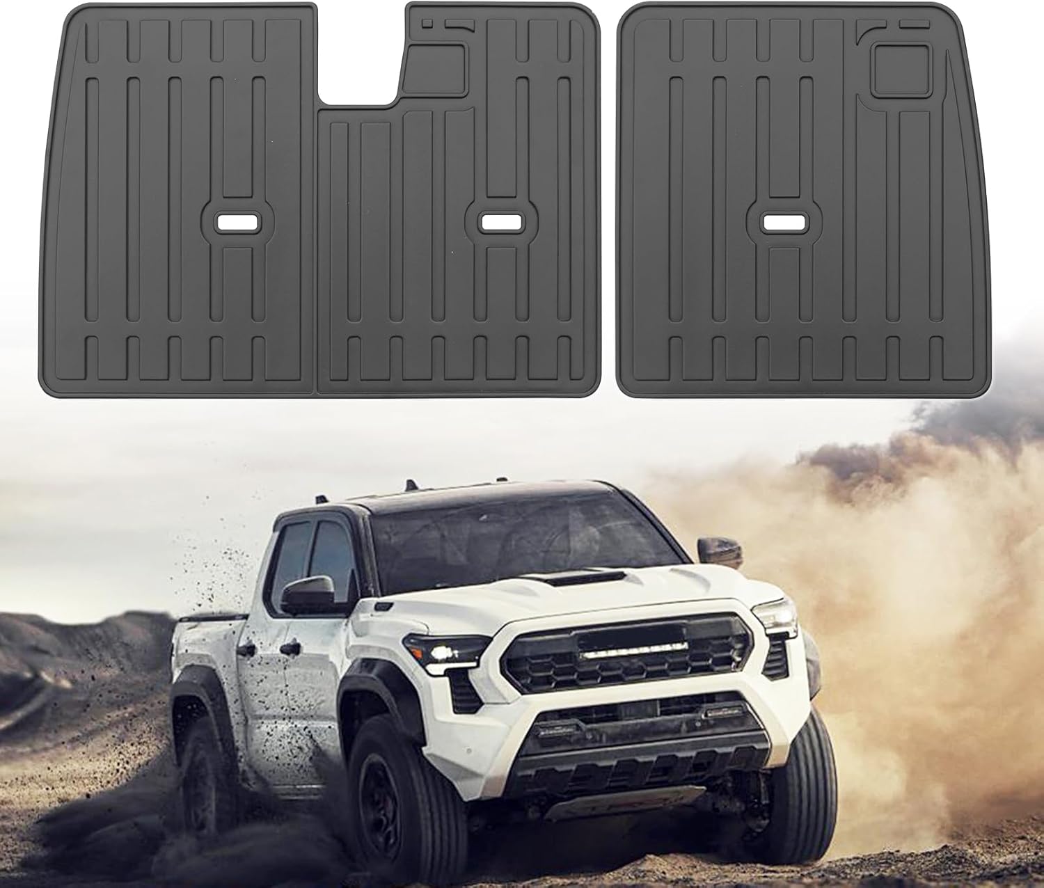 Custom for 2024 2025 2026 Toyota Tacoma Double Cab Rear Seat Backrest Mats All Weather TPE Protection Mat for Tacoma Double Cab Accessories (for 2024-2026 Toyota Tacoma Double Cab)