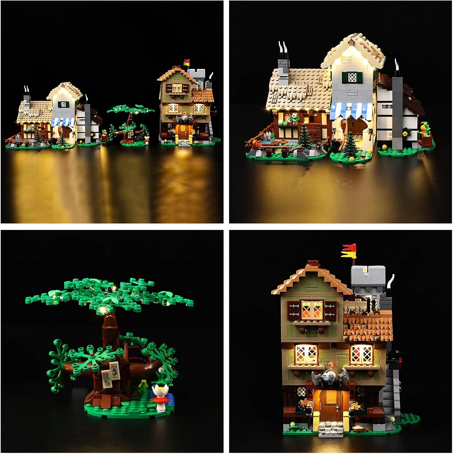 Kyglaring LED Light Kit Compatible with Lego Medieval Town Square 10332 Building Blocks, Light Only(Model Not Included), Classic Version