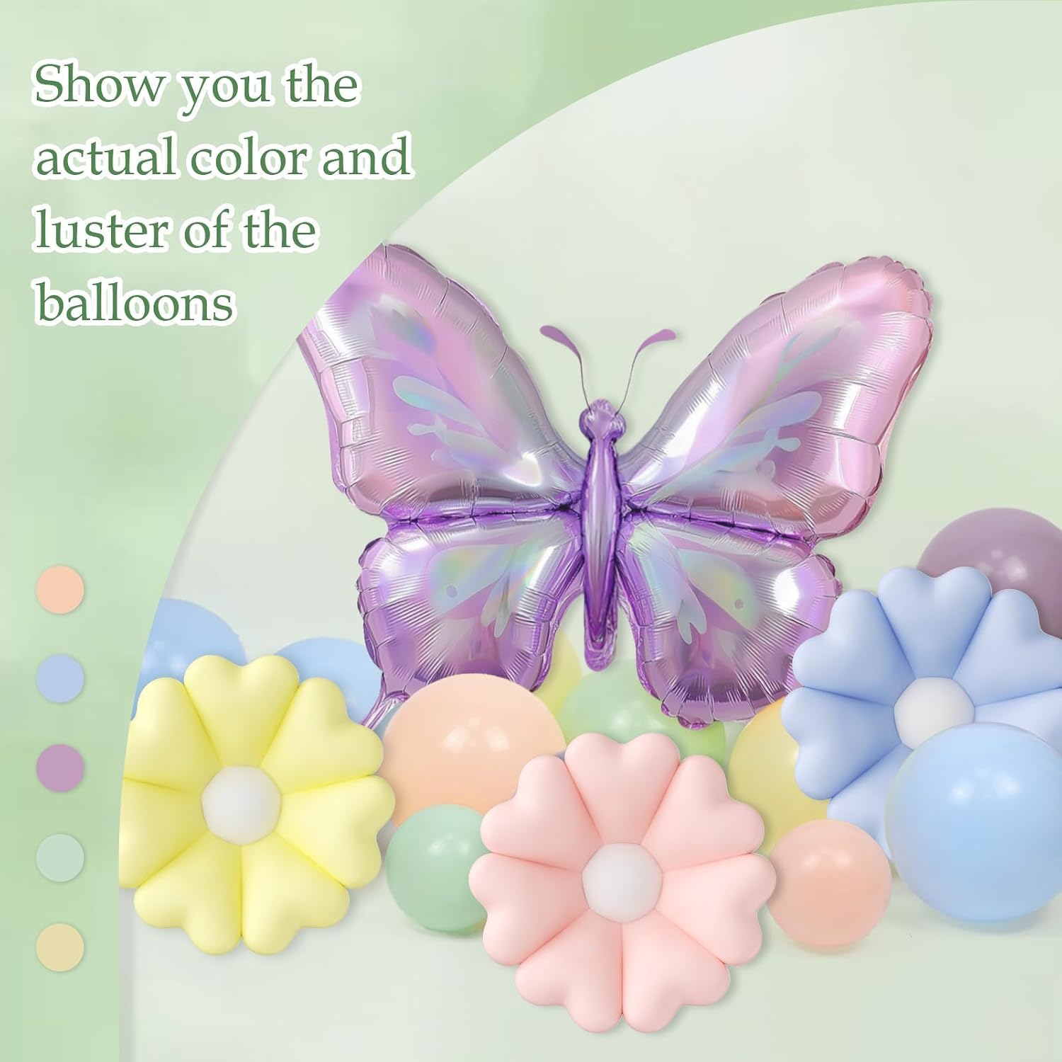 143pcs Wildflower Balloon Arch Kit with Pastel Flower Butterfly Balloons | Wildflower, Fairy, Tea, Baby in Bloom, Baby Shower, Birthday Party Decorations