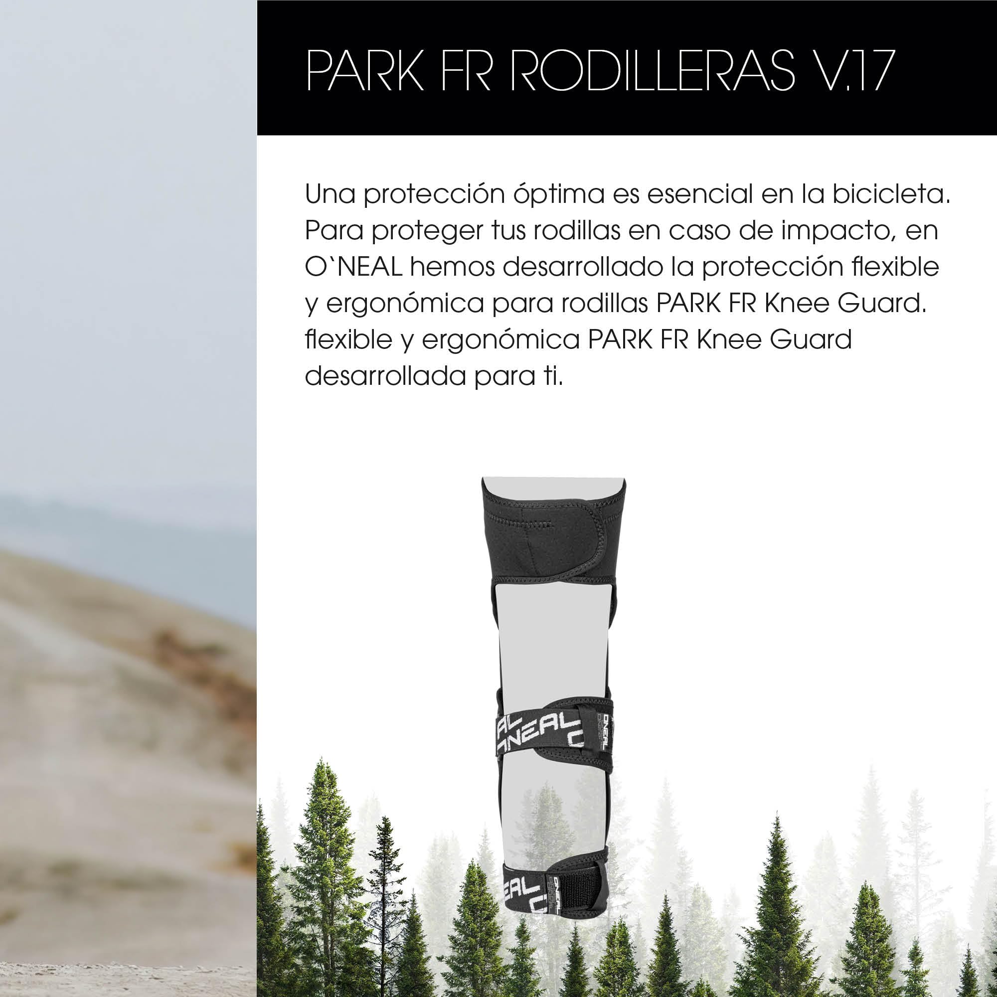 O'NEAL Rodillera y Espinilleras I BMX MTB Downhill I Protectores de Rodilla y Espinilleras Ligeros y Cómodos I Protector de Rodilla Park FR Carbon V.17 | Negro Blanco | Talla S