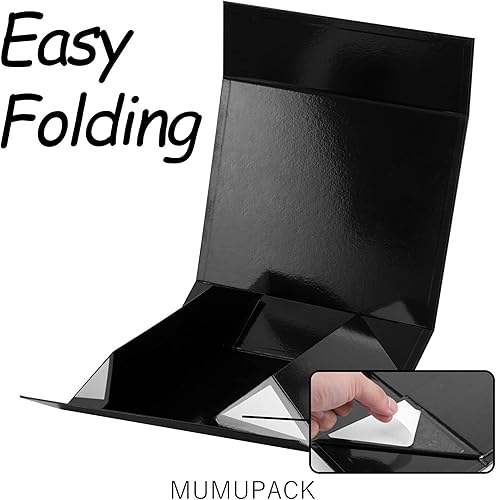 Miniatura 4 de Caja de regalo negra de 16 x 13 x 5.3 pulgadas, caja de regalo para padrinos de boda con tapa magnética, cajas de regalo grandes para Pascua, día de