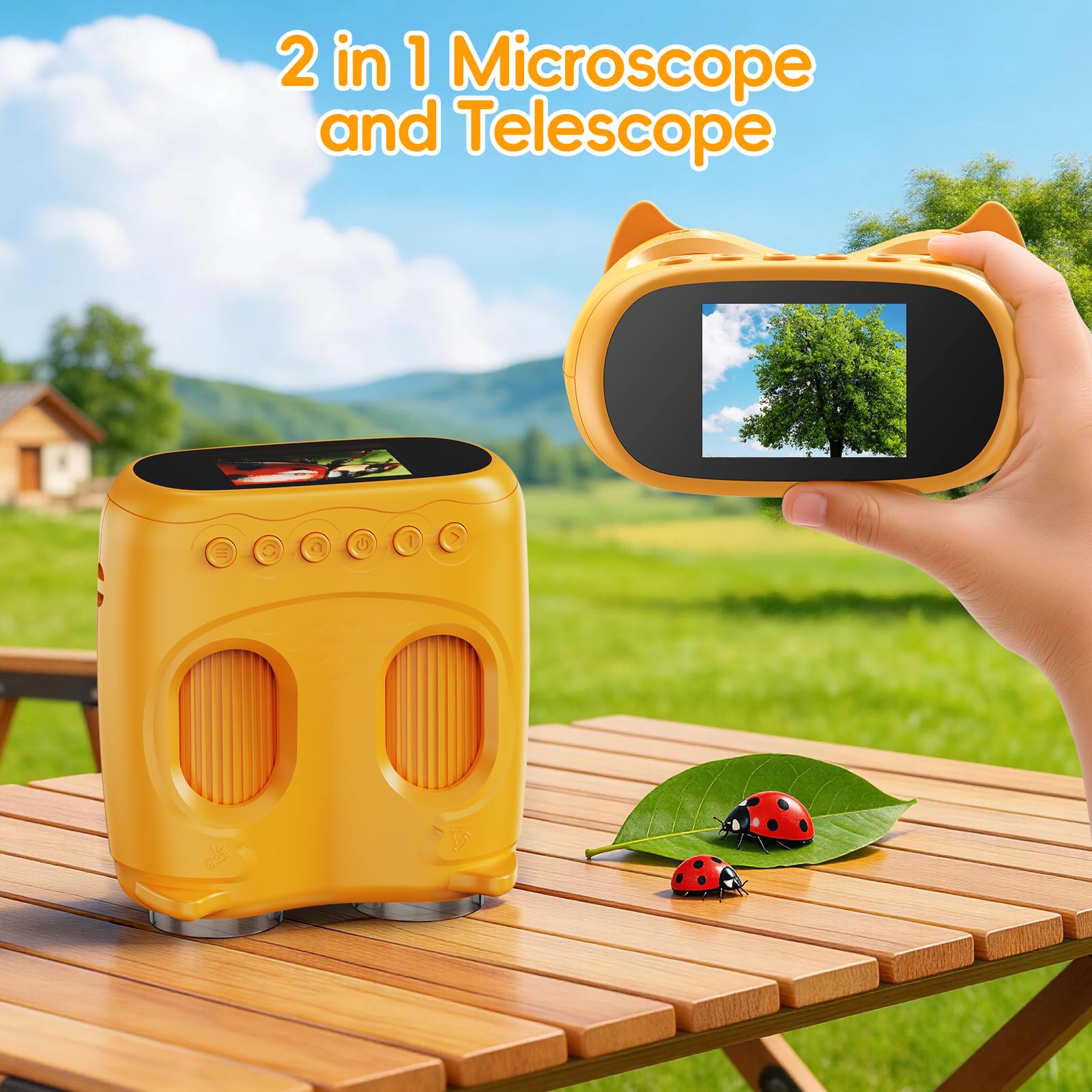 Amazon.com: ASPOVEN 2-in-1 Kids Microscope & Telescope, 1000X, 2