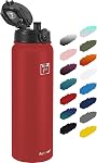 Fanhaw 20 Oz Insulated Stainless Steel Water Bottle with 1 Lid (Chug Lid) - For Kids, Women, Men | Leak & Sweat Proof with Anti-Dust Lid (Black)