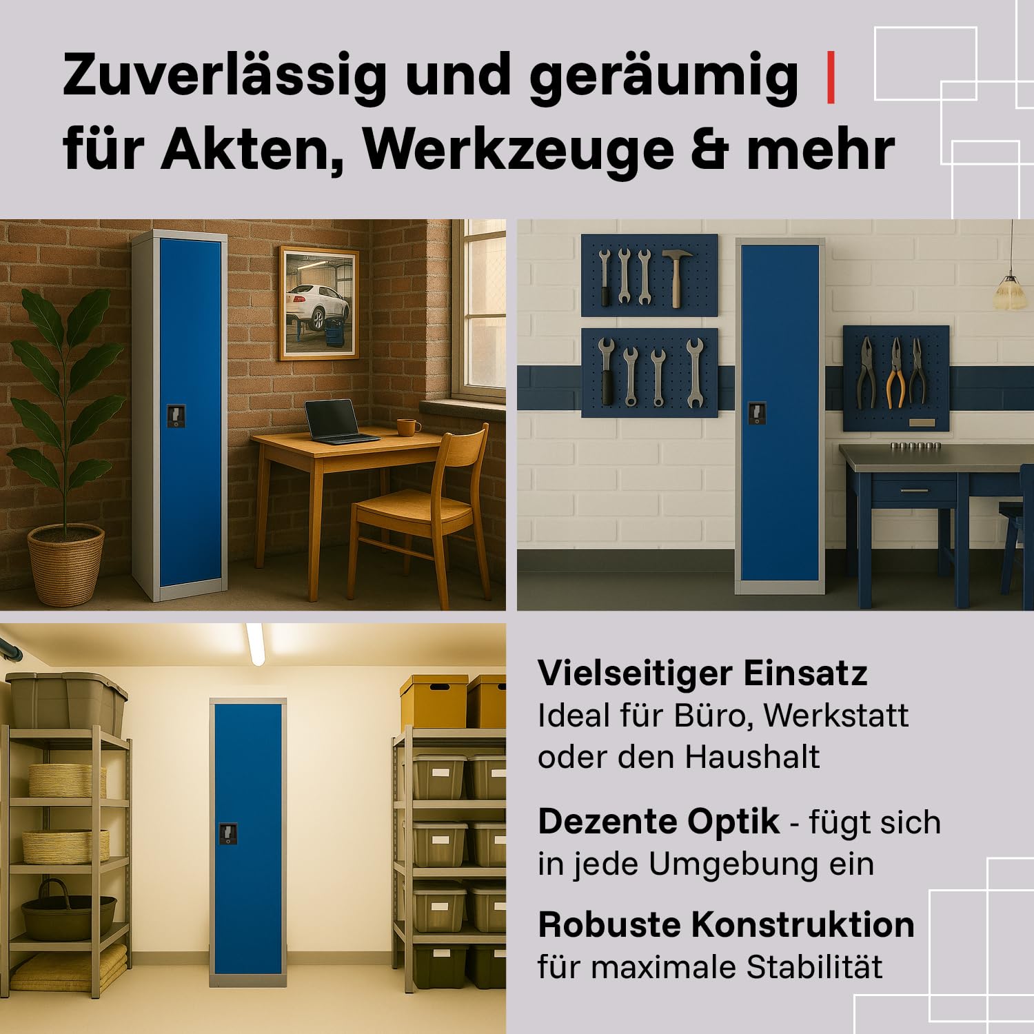 LagerZwei Metallschrank 185x90x40cm - Abschließbarer Allzweckschrank Für Büro & Werkstatt