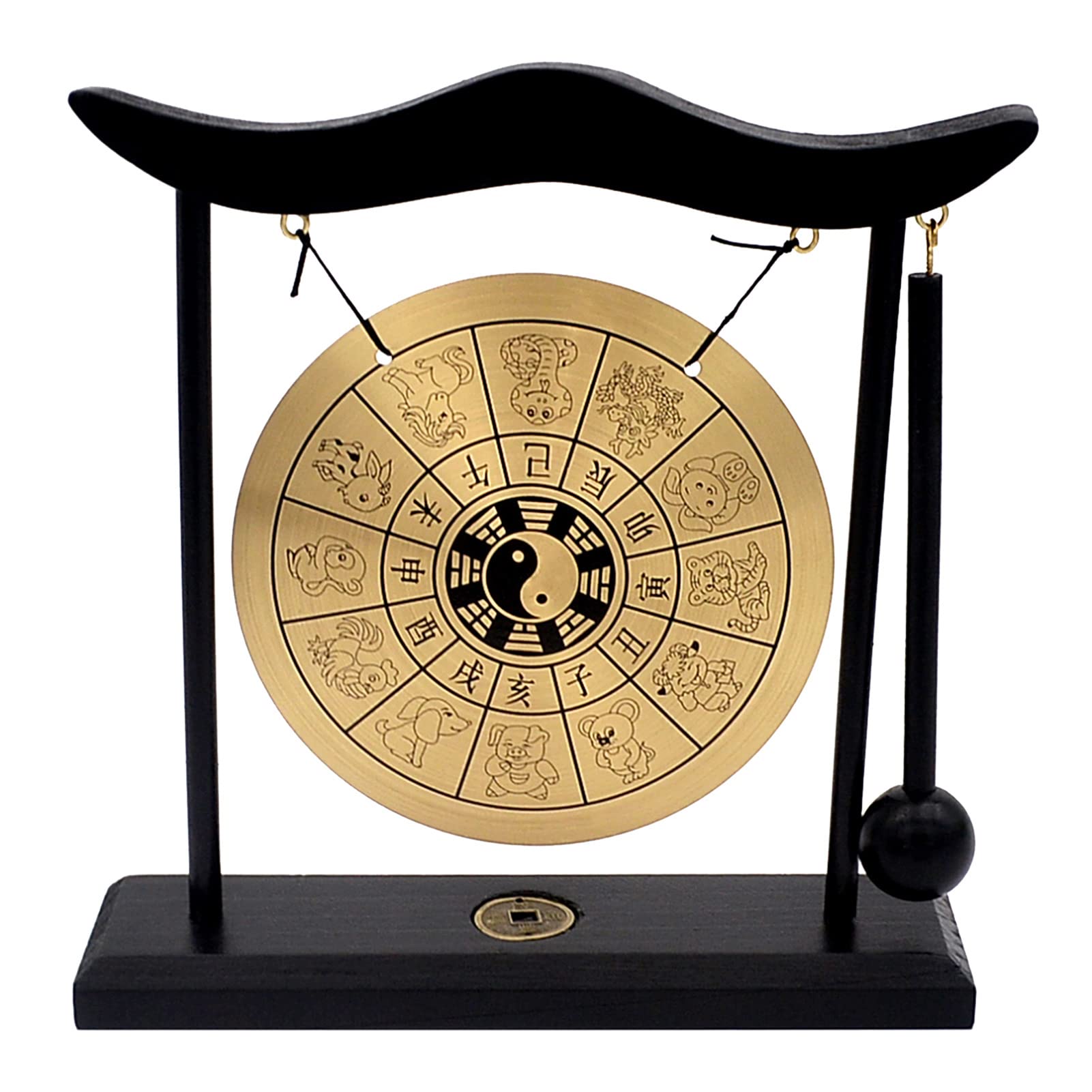 Gong con bacchetta piccolo vento Gong in ottone Desktop Gong Tam Gong (tipo 4)