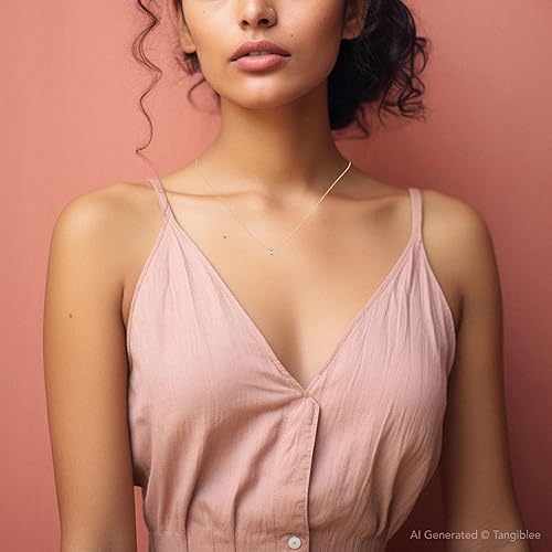 Miniatura 2 de P3 POMPEII3 Colgante de diamante real con solitario redondo de oro amarillo Pompeya de 14 ct