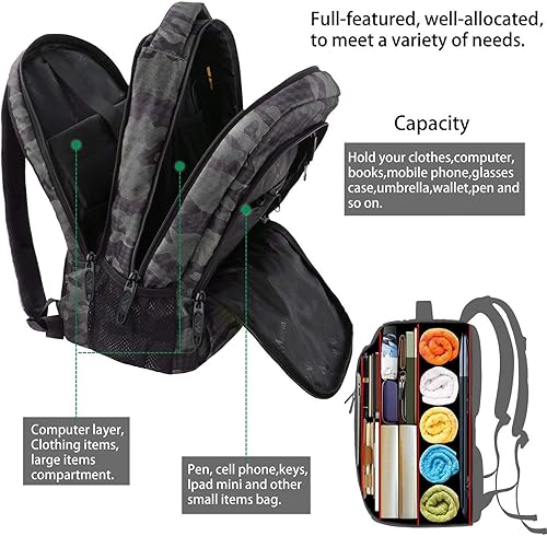 Miniatura 198 de MATEIN - Mochila empresarial para laptop de 15.6 pulgadas, mochila de viaje con puerto de carga USB, resistente al agua, para trabajo, universidad