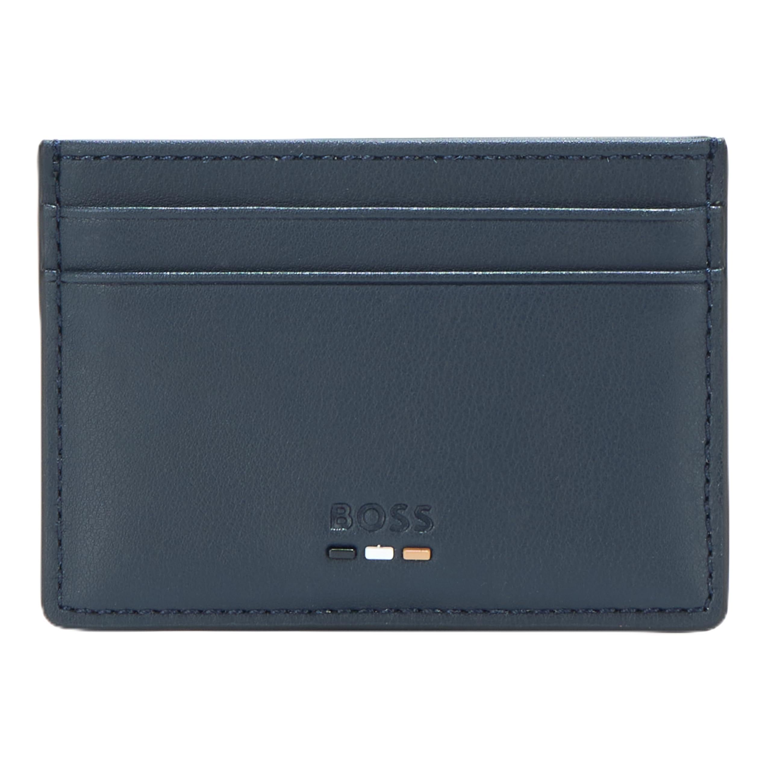 BOSS, Ray Small Logo Card Holder, Midnight Sapphire, One Size One Size Midnight Sapphire