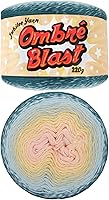 Vista 34 de JubileeYarn Hilo Ombré Blast - 220g/pastel Algodón Peso Bebé - Cripta de Hielo - 1 Pastel
