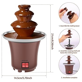 Amazon.com: GLMFAN Chocolate Fondue Fountain, 3 Tier 10oz