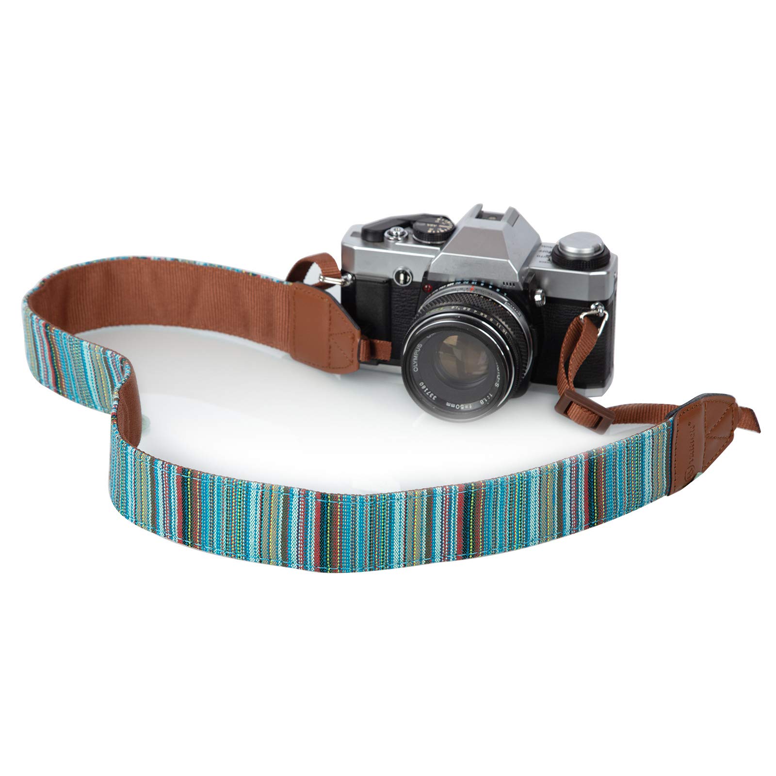 TARION Camera Shoulder Neck Strap Vintage Belt for All DSLR SLR Cameras Multi-Color Pinstripe Boho Style