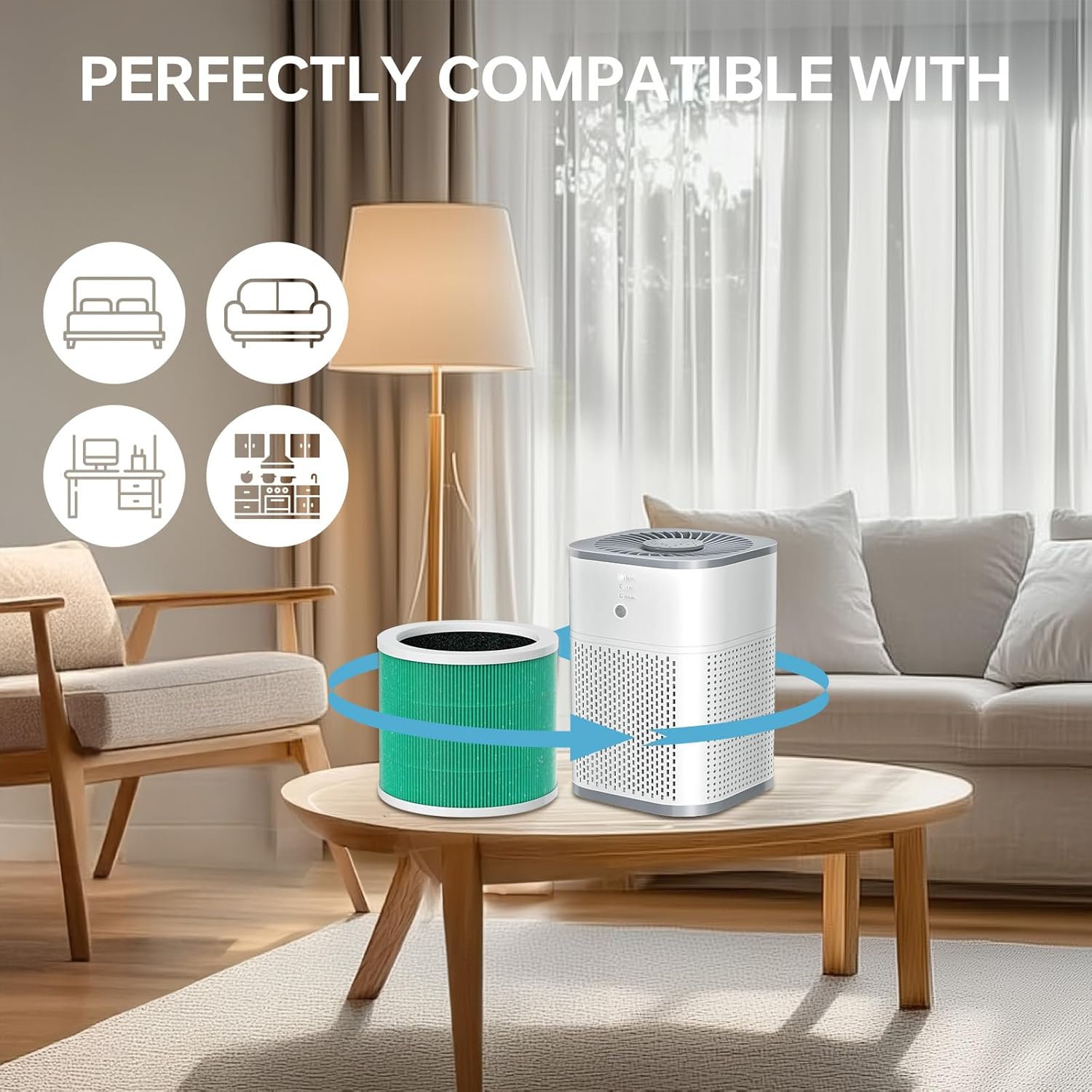 2 Pack HY1800 Replacement Filter Compatible with CHIVALZ/MORENTO/Loytio/Honeyuan/AYAFATO/IOIOW, 3-in-1 Filtration System True Activated Carbon HY1800 Filter Replacement - Image 6