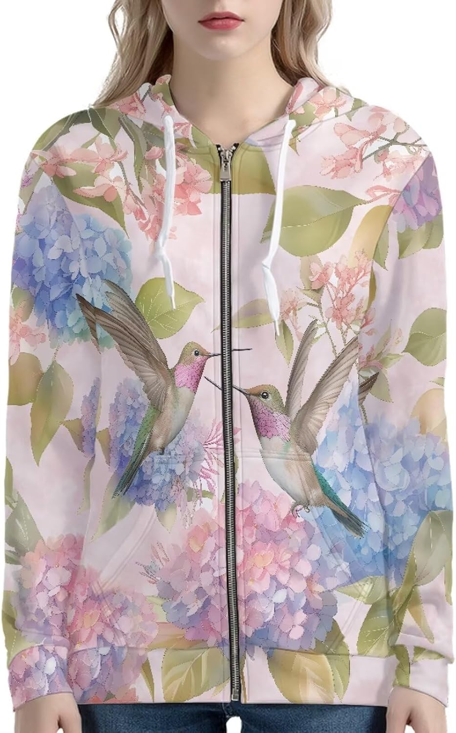 Women's Hoodie Full Zip Hooded Sweatshirts Soft Long Sleeve Jacket Drawstring Hoodies for Women