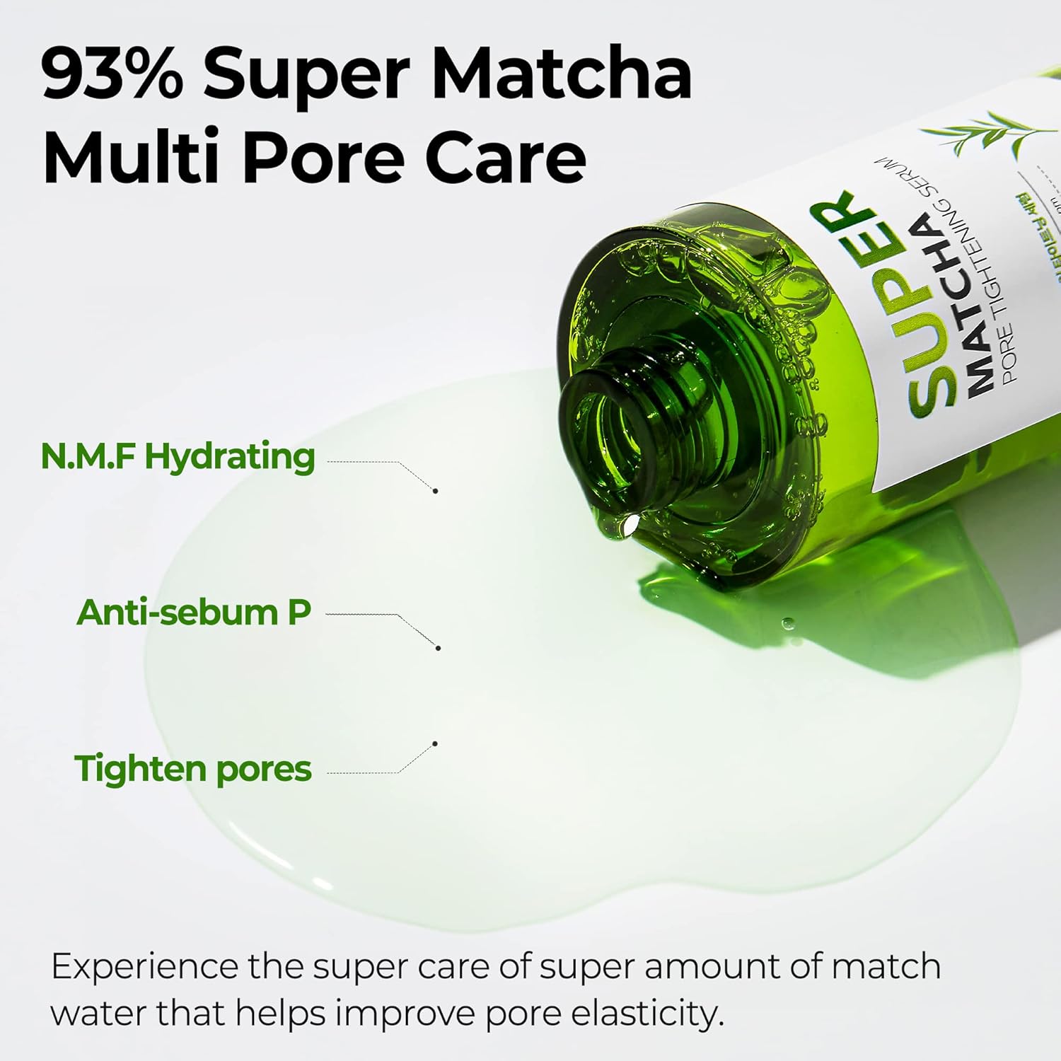 SOME BY MI Super Matcha Pore Tightening Serum - 1.69Oz, 50ml - Made from Match Water for Sensitive Skin - Skin Moisturizing and Purifying Effect - Blackheads, Sebum and Pore Care - Korean Skin Care - Image 5