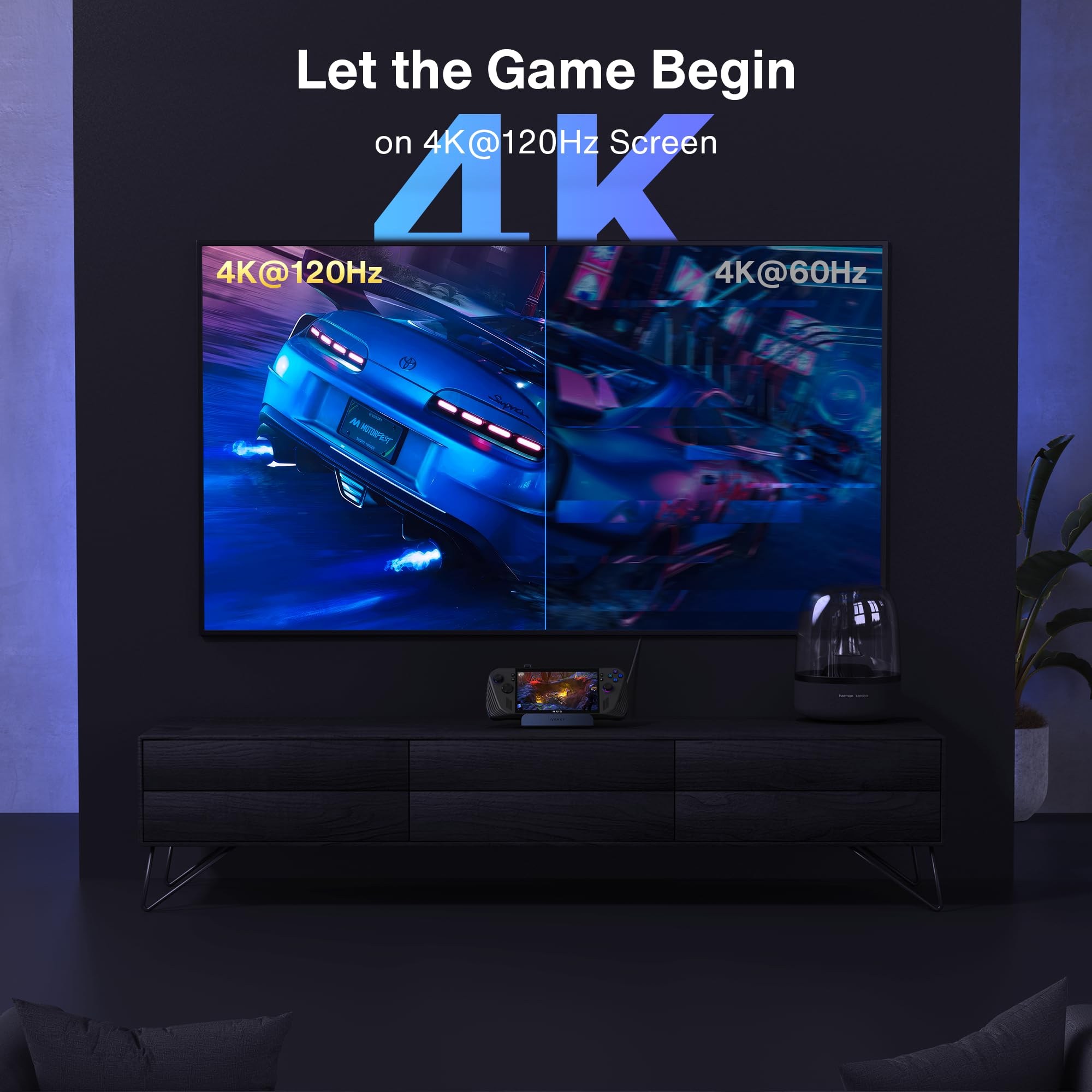 iVANKY 8-in-1 ROG Ally/Rog Xbox Ally X Dock mit 100W PD-Ladegerät, Steam Deck/Legion Go Docking Station mit HDMI 2.1 4K@144Hz, 3*USB-A 3.0, 100W USB-C Ladung, 1Gbps Ethernet