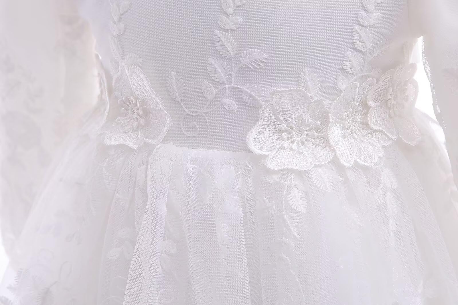 Baby Girl Taufkleid Lang Segenskleider Weiß Formale Brautkleider Besondere Anlässe Kleid für Neugeborene